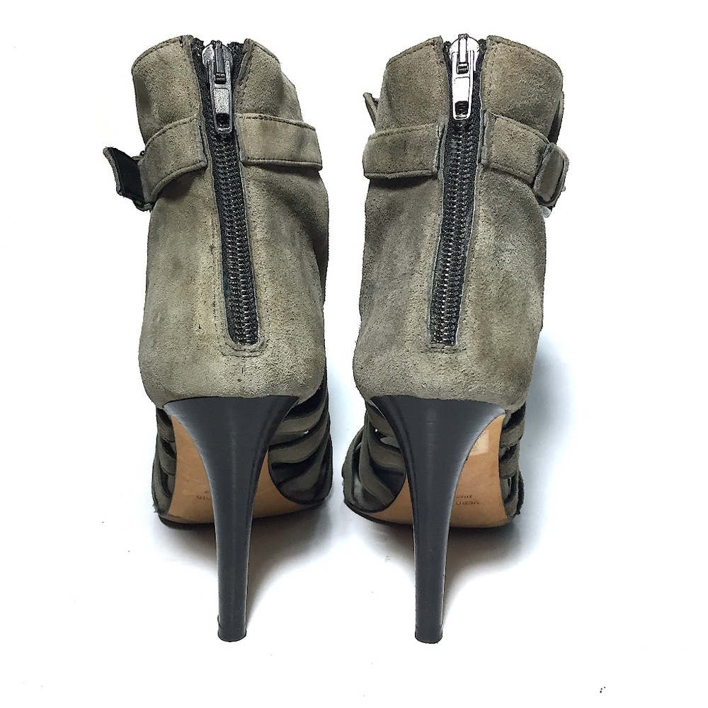 Latitude Femme Suede Heeled Ankle Bootie Sandals - Picture 5 of 8